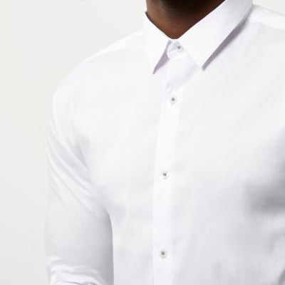 White smart muscle fit shirt